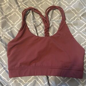 dark red shein sports bra